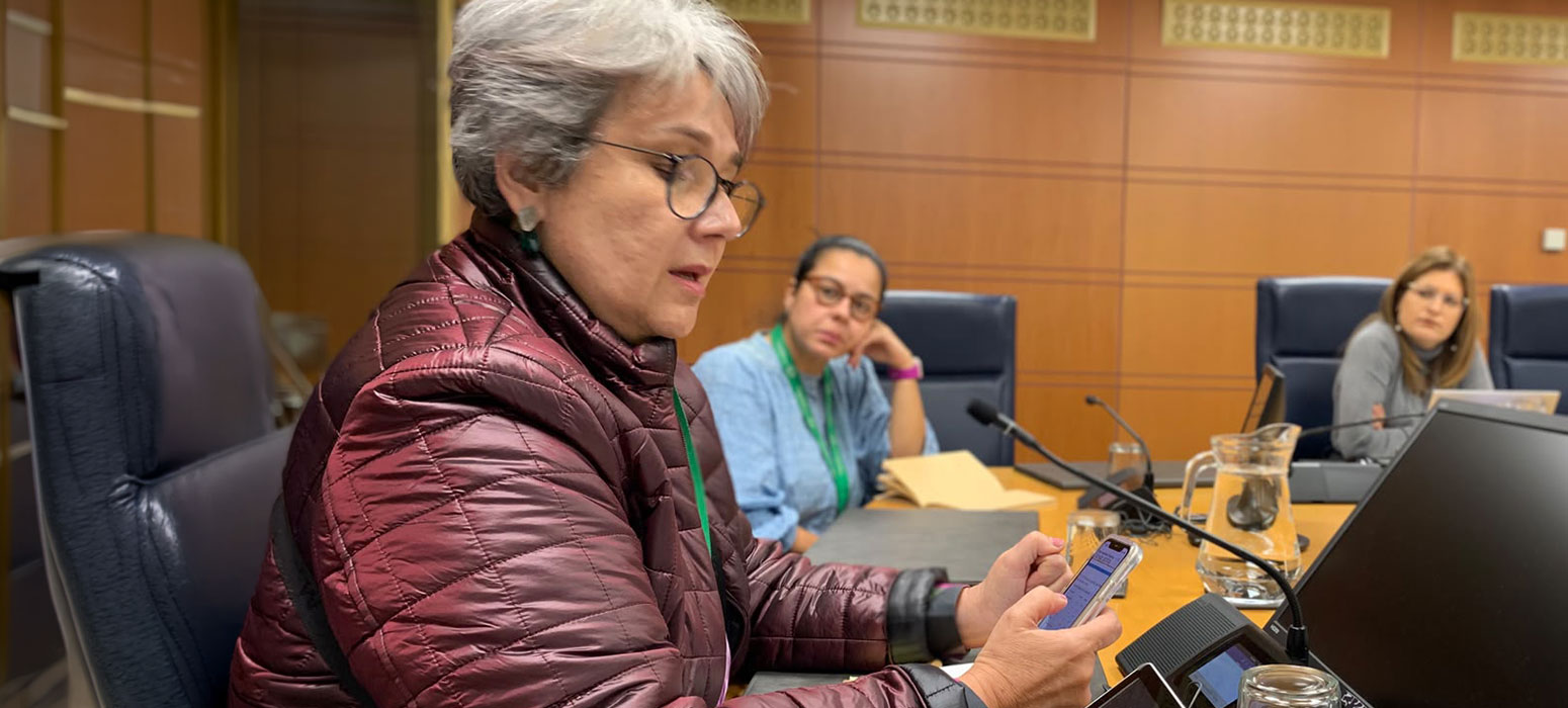 La directora de CINEP/PPP en el Parlamento Vasco