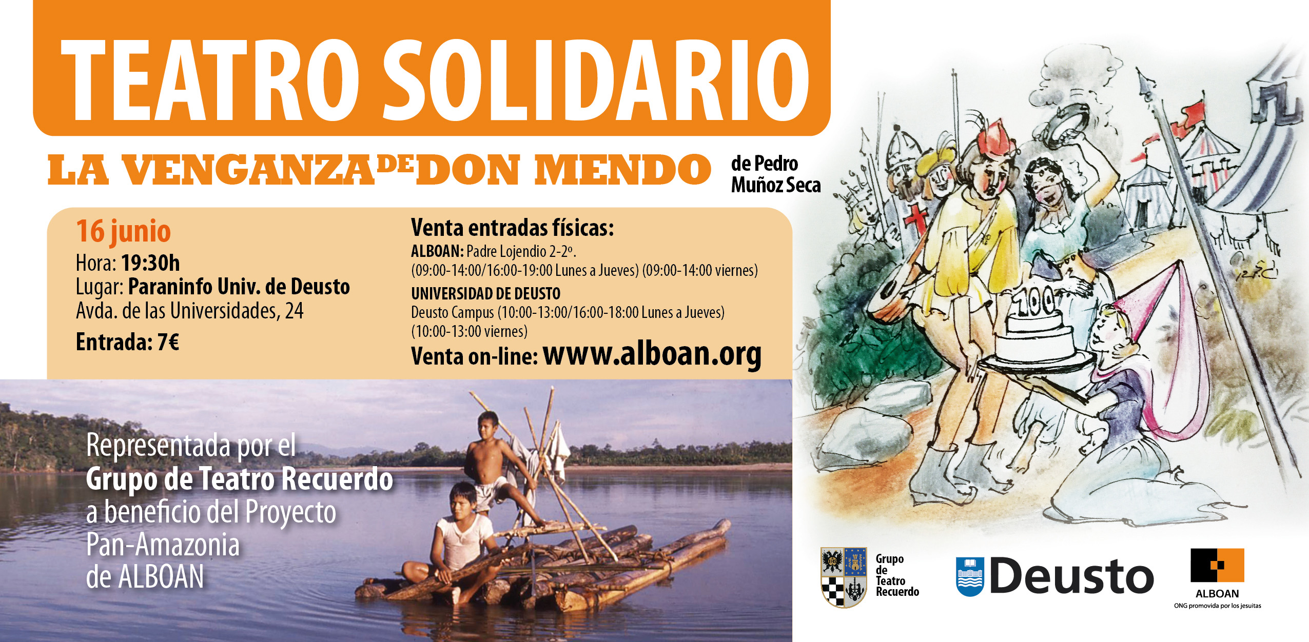 16 de junio. Teatro solidario en la Universidad de Deusto, Bilbao