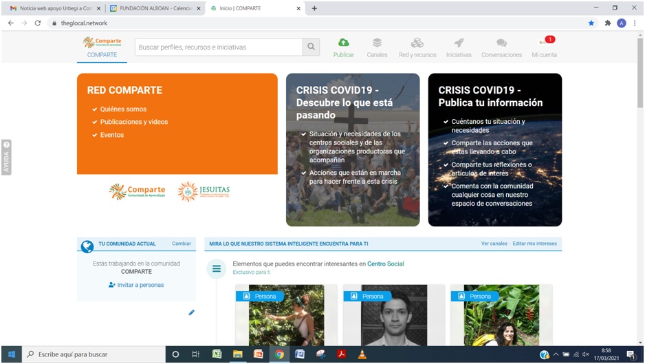 Urbegi ayuda a la red COMPARTE a crear una plataforma digital Urbegi ayuda a la red COMPARTE a crear una plataforma digital